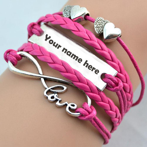 Write your name on pink bracelet pic