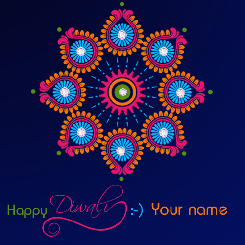Write your name on Diwali Greeting Card profile pic