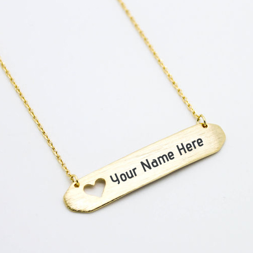 Write Name on Heart Bar Necklace Profile Picture