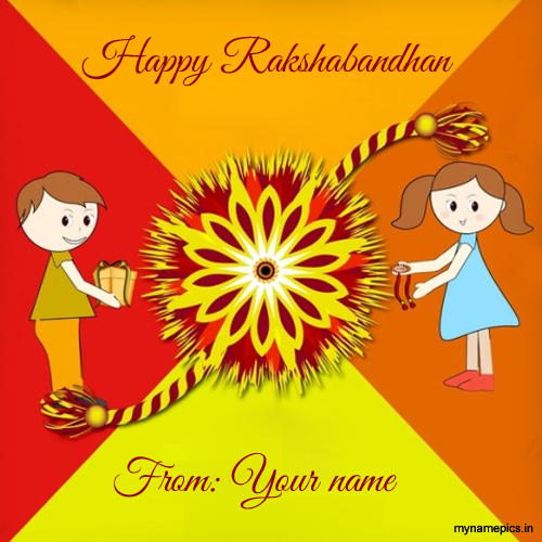 write name on beautiful rakshabandhan greeting card 