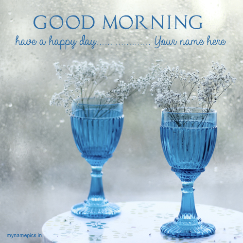 Write name on good morning flower images online