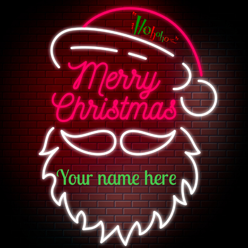 Merry Christmas Wishes Santa Claus Greeting With Name