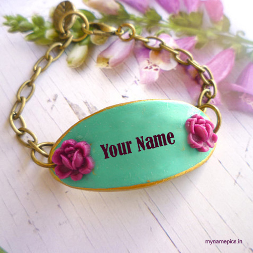 Write your name on beautiful flower bracelet profile pi