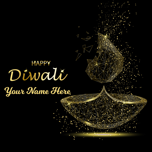 Happy Diwali Light Fire Festival Greeting With Name