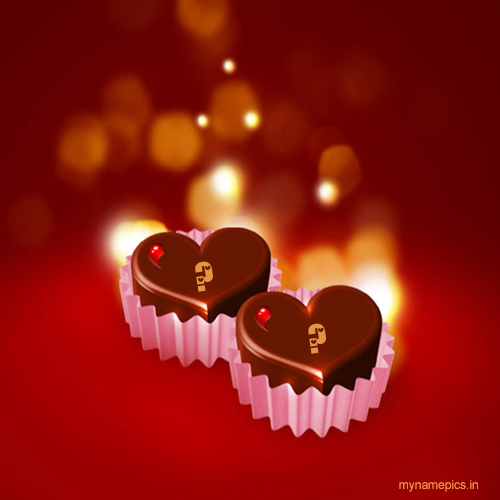 Write your name on chocolate heart profile picture.