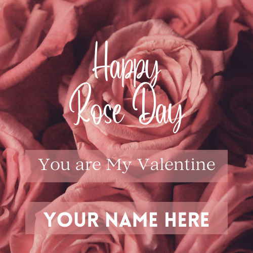 Happy Rose Day 7th Feb Valentine Day Greeting With Name