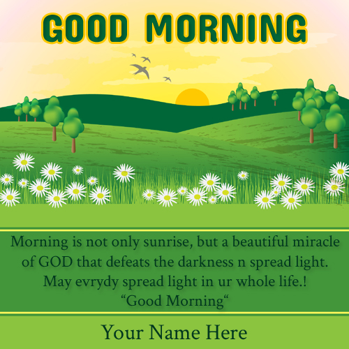 Spring Landscape Good Morning Quote Greeting With Name