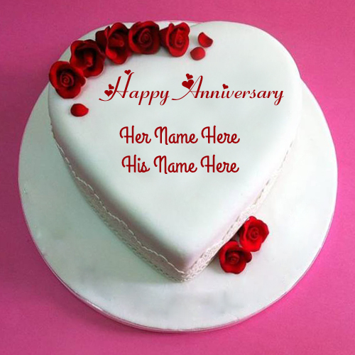 Write Custom Text on Anniversary Wishes Name Cake