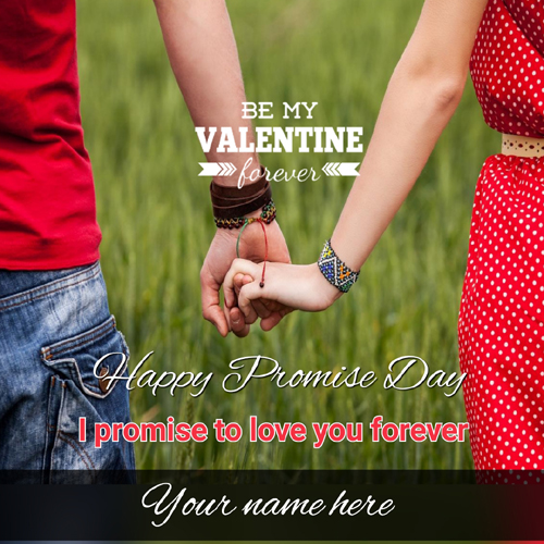 Happy Promise Day Romantic Couple Greeting With Name