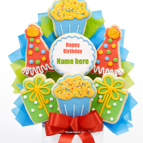 Write your name on birthday cake bouquet profile pictur