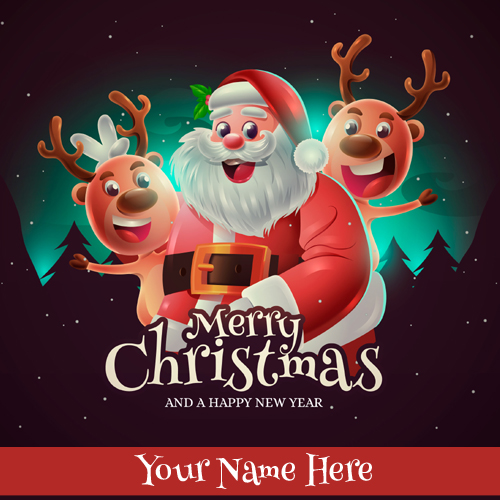 Santa Claus Wishes Merry Christmas DP Pics With Name