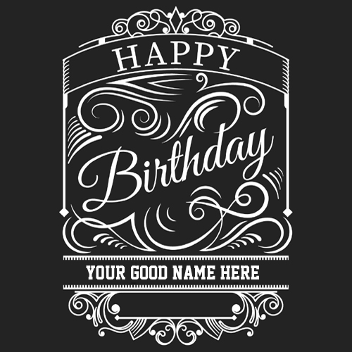 Happy Birthday Card in Retro Style With Your Name