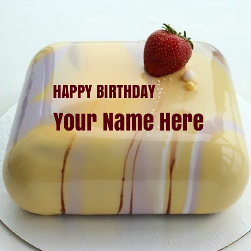 Mirror Glaze Buttercream Fondant Cake With Your Name