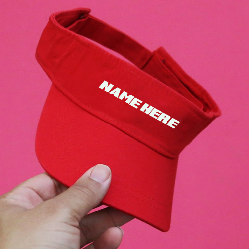 Red Sun Visor Cap With Your Name for Profile Pics