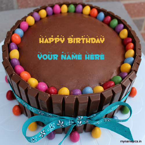Write your name on Chocolate birthday cake profile pict