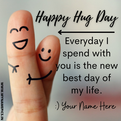 Beautiful Love Greeting For Hug Day Wishes With Name
