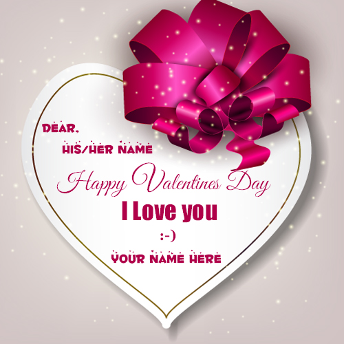 Write name on valentines day heart profile pic
