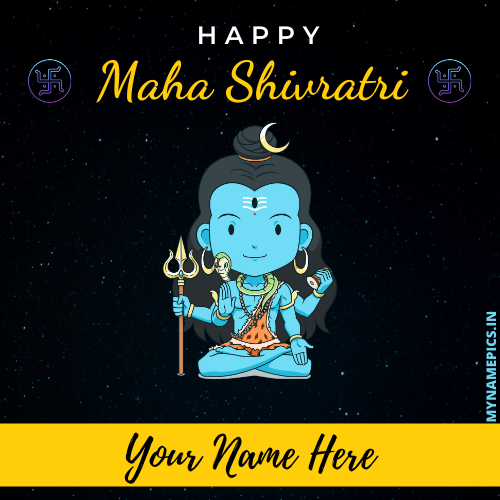 Shivratri Name Pics With Cute Lord Shiva Background