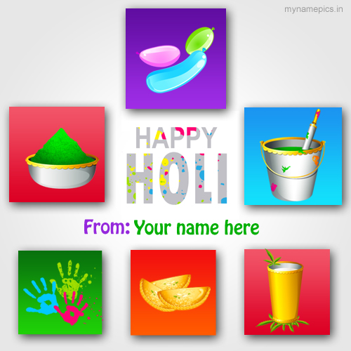 Print name colorful holi whatsapp profile pix 