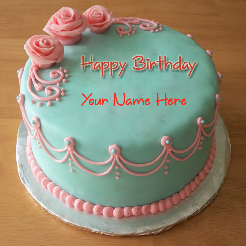 Happy Birthday Real Skyblue Cake Pics With Your Name