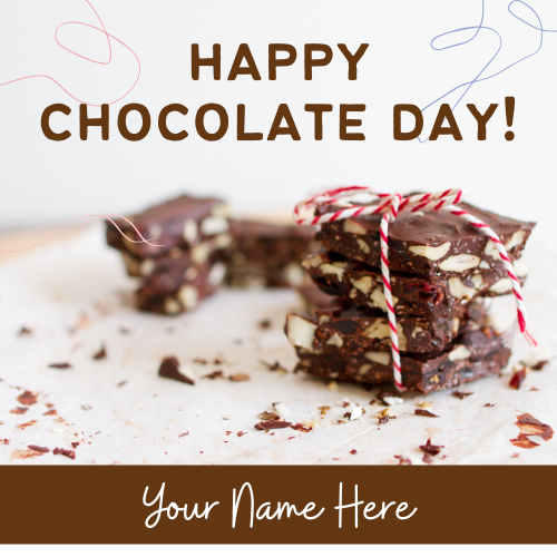Valentine Week Chocolate Day Wish Card With Lover Name