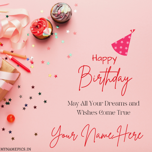 Happy Birthday Celebration Wish Card With Friend Name