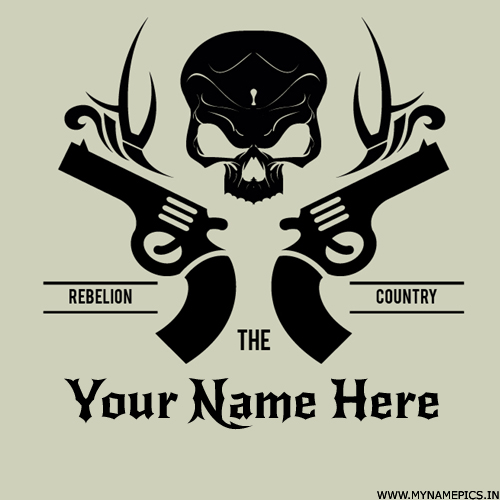 Amazing Vintage Skull Tattoo Design With Your Name