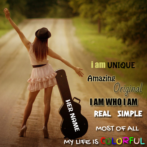 Happy and Cute Girl Cheering Profile Pics With Name