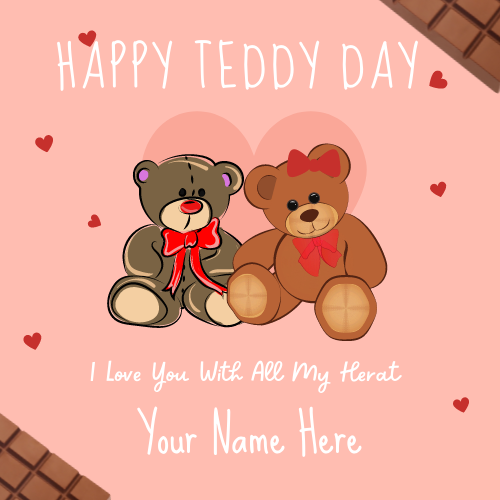 Happy Teddy Day 10th February Wishes Greeting With Name