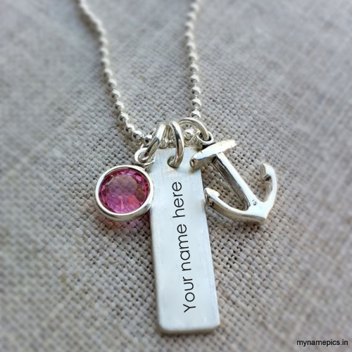 Write your name on diamond necklace display picture