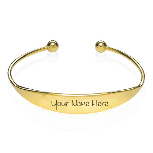 Write Name on 18k Gold Plated Bangle Bracelet DP Pics