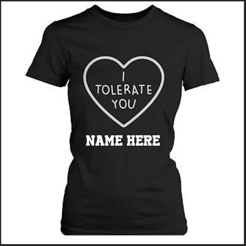 Funny Slogan Black Tshirt For Boys With Your Name