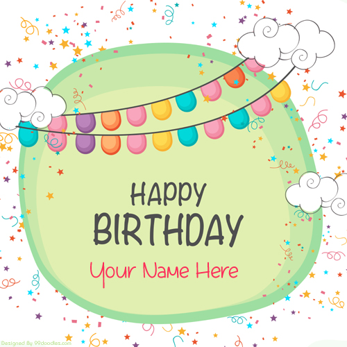 Happy Birthday Wishes Celebration Greeting With Name