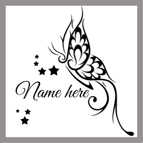 Stylish butterfly and star tattoo design namepix