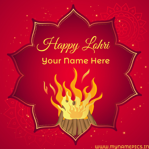 Write Name on Lohri Festival Post For Whatsapp Status