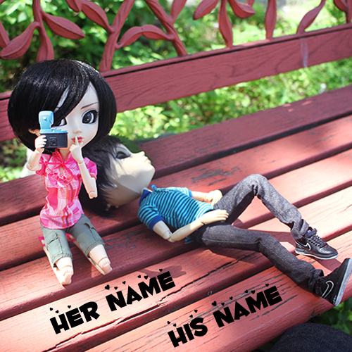 Cute Love Couple Romantic Greeting With Your Name