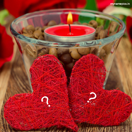 Write your name alphabet on heart greeting card