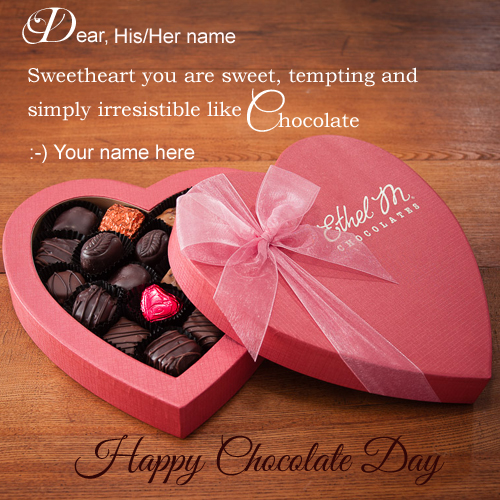 Happy Chocolate Day Greeting With Your Name