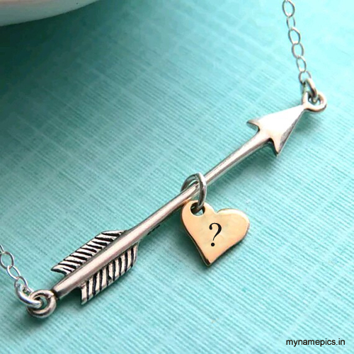 Write name alphabet on heart shape necklace