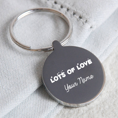 Write Name on Beautiful Moon Black Keyring Profile Pics