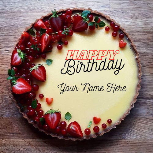 Beautiful Berries Birthday Wishes Cake With Your Name