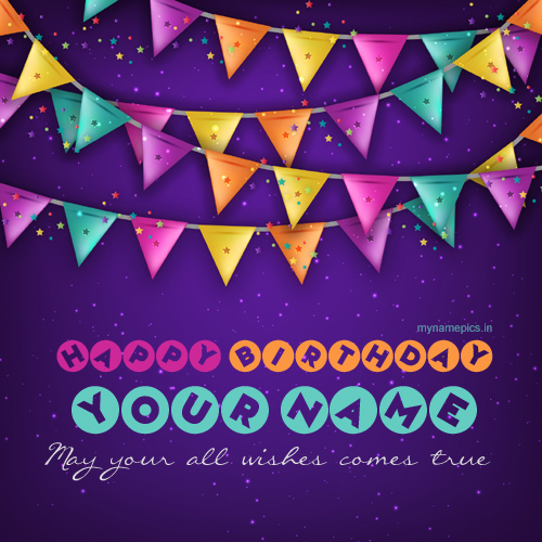 Write name on Birthday greeting card pix online