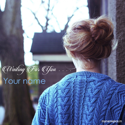 Write your name on cute girl waiting profile pix